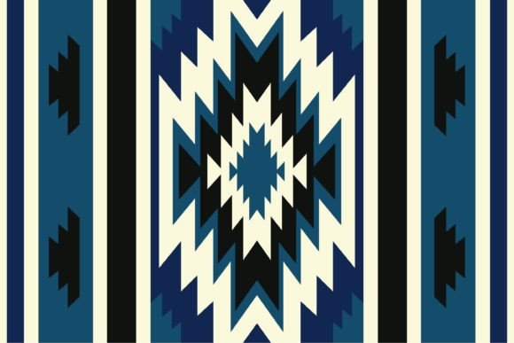 Blue Color Southwestern Stripes Pattern for Your Projects