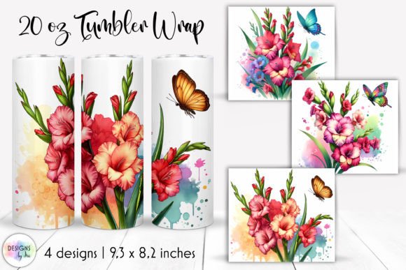 Elevate Your Brand with a Watercolour Flowers Tumbler Wrap Design