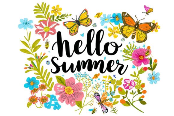 Embrace the Season: The Versatile Appeal of Hello Summer with Flowers Watercolour