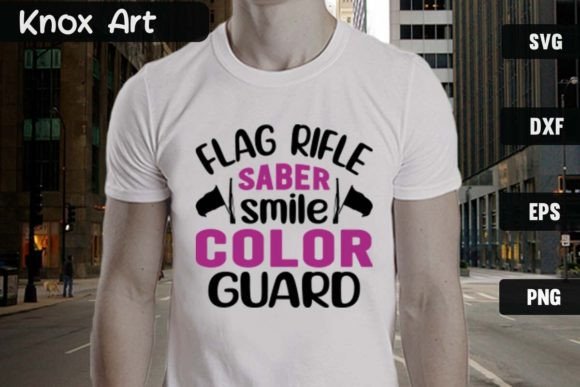 Flag Rifle Saber Smile Color Guard SVG: A Design Asset for Energetic Branding