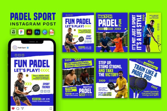 Neon Color Padel Instagram Post: Elevate Your Brand's Social Feed