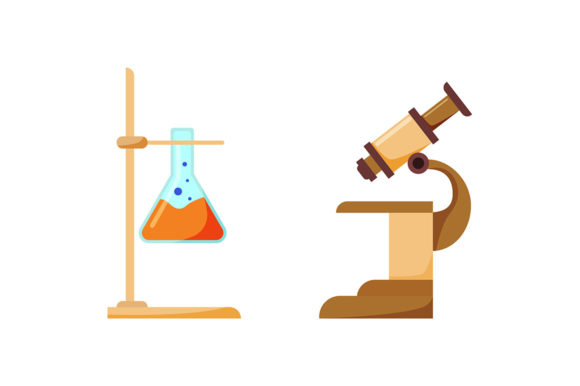 Practical Design Assets: The Scientist Equipment Flat Color Set