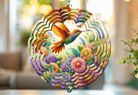Rainbow Hummingbird Color Wind Spinner: A Splash of Motion for Your Space