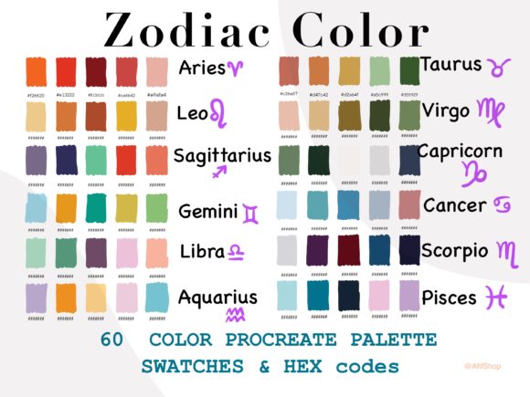 Zodiac Color Palette for Procreate: Streamline Your Design Workflow